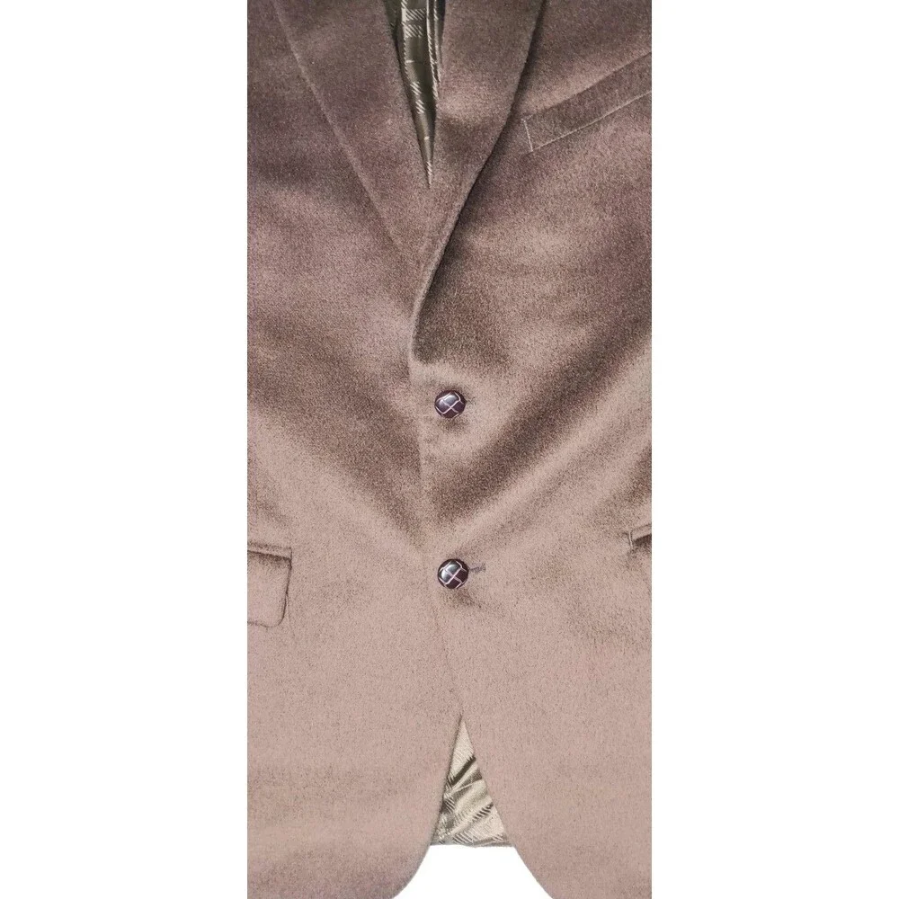 Vintage Turnberry 100% Camel Hair Blazer Jacket Mens 44R Chocolate Brown Sports